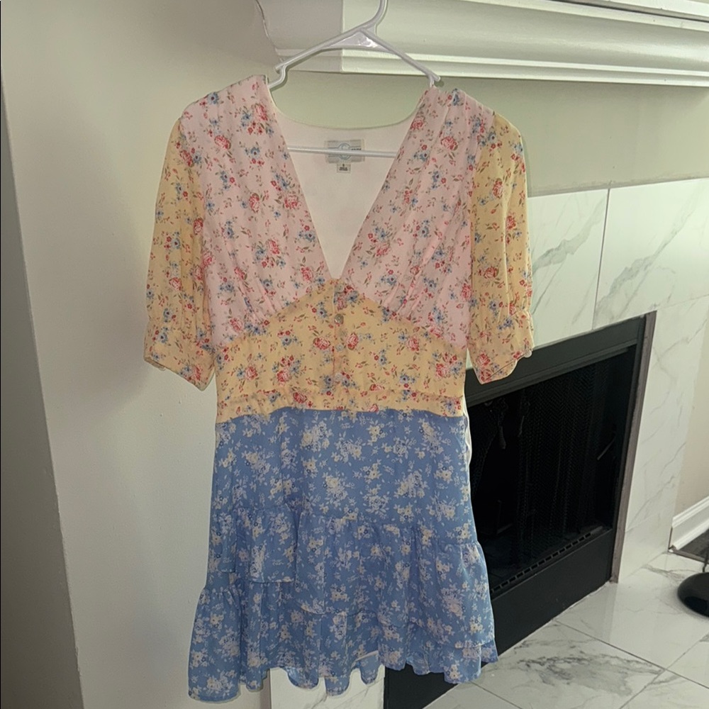 Floral Patchwork Mini Dress